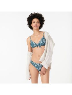 Tie-front french bikini top in Ratti midnight paisley