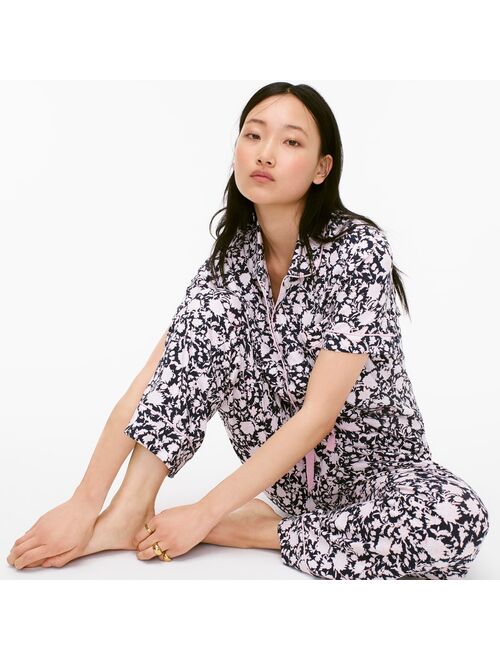 J.Crew: Cotton Poplin Long-sleeve Pajama Set In Blooming Floral