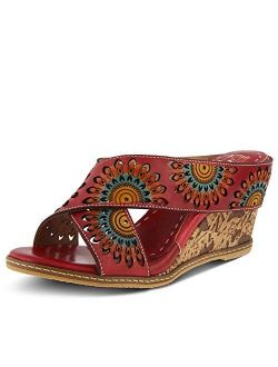 L'Artiste Women's Enticing Leather Slide Sandal