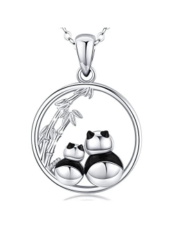 INFUSEU Sterling Silver Cute Animal Pendant Necklaces for Women Girls Jewelry Gifts, 18 Inch Chain