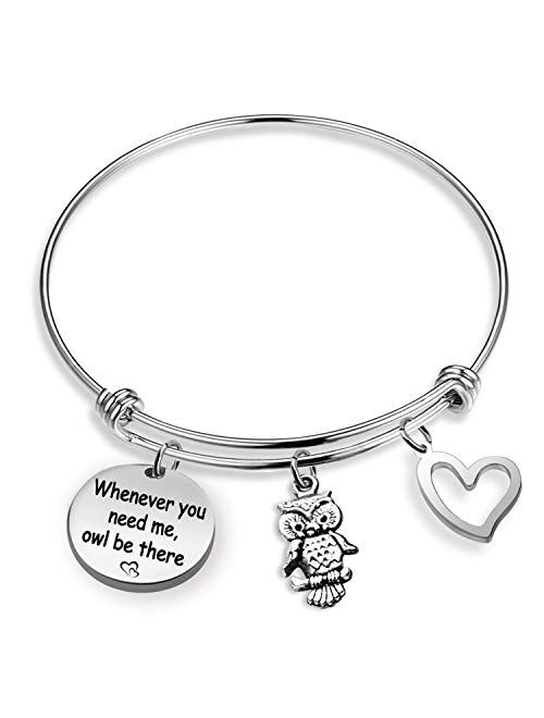 G-Ahora Best Friends Bracelet Whenever You Need Me Owl Be There Bracelet BBF Jewelry Friendship Gift Sympathy Gift Stay Strong Gift Owl Lovers Bracelet