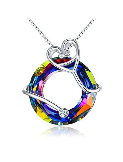 TOUPOP Nurse Gifts for Women s925 Sterling Silver Doctor Nursing Themed Necklace with Crystal Jewelry Gifts for Women Mom Student Doctor Nurse Grateful Birthday Mother's 