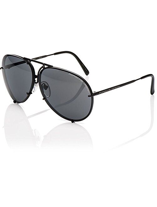 PORSCHE DESIGN P'8478D Aviator Sunglasses Black Matte Frame Size 63mm + Extra Lens