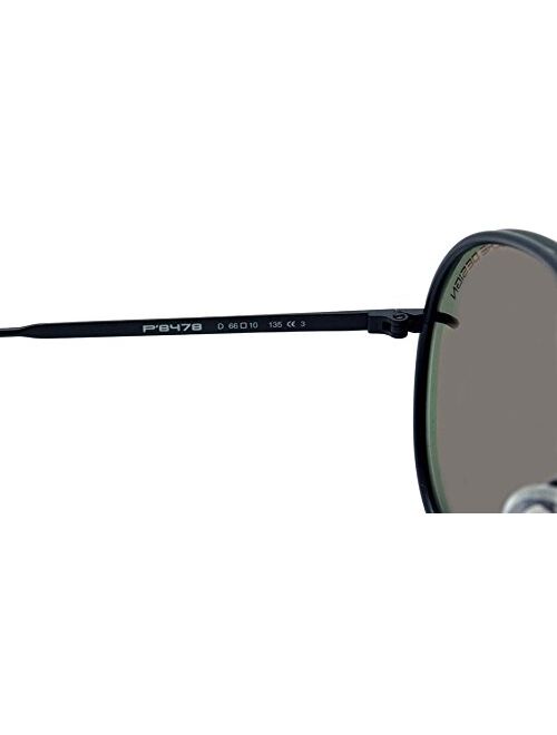 PORSCHE DESIGN P'8478D Aviator Sunglasses Black Matte Frame Size 63mm + Extra Lens