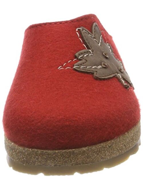 HAFLINGER Women's GZL Motif Clogs Grizzly Mood, Ruby red