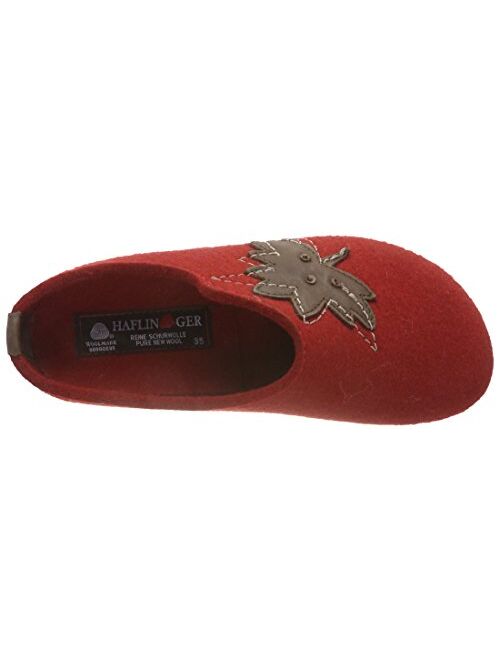 HAFLINGER Women's GZL Motif Clogs Grizzly Mood, Ruby red