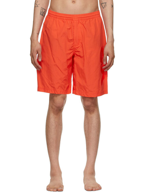 Y-3 Red Mid-Length Logo Swim Shorts