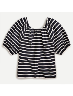 Mariner cloth puff-sleeve top in stripe