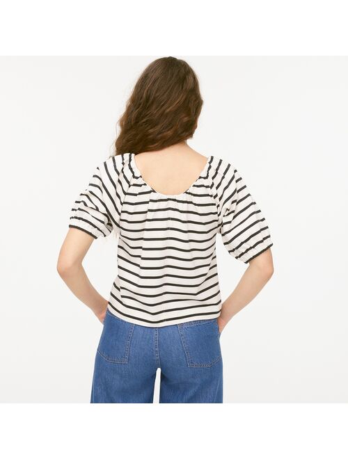 J.Crew Mariner cloth puff-sleeve top in stripe