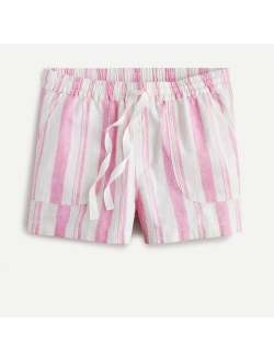 Cotton-linen seaside short in stripe