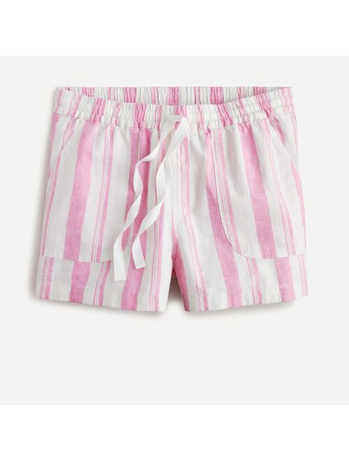 J.Crew Cotton-linen seaside short in stripe