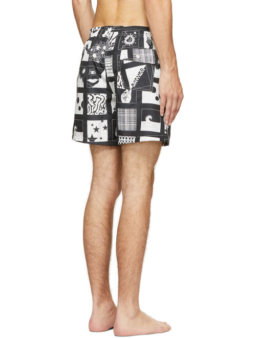 Bather Black & White Comic Swim Shorts