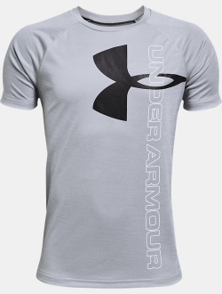 Boys' UA Tech Split Logo Hybrid Short Sleeve