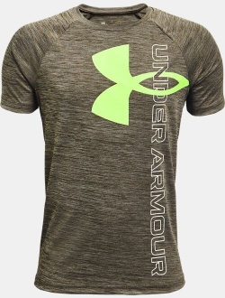 Boys' UA Tech Split Logo Hybrid Short Sleeve