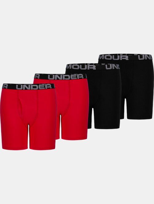 Under Armour Boys' UA Cotton Boxer Briefs 4-Pack