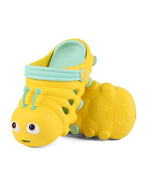 Gaeiowss Baby Sandals, Boys Girls Sandals Clogs Summer Premium Lightweight Kid's Cute Cartoon Caterpillar Sandals Children Non-Slip Beach Water Clogs Shoes Garden Slipper