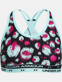 Girls' UA Crossback Printed Sports Bra