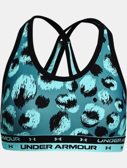 Girls' UA Crossback Printed Sports Bra