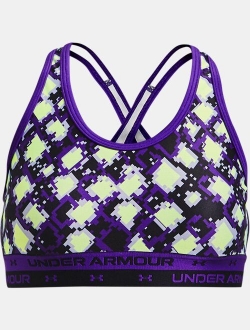 Girls' UA Crossback Printed Sports Bra