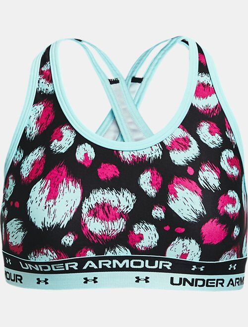 Under Armour Girls' UA Crossback Printed Sports Bra