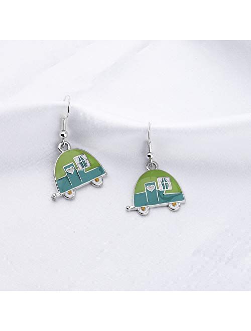 BNQL Camping Earrings Travel Trailer Camping Gifts Camper Lover Gifts Camping Themed Gifts for Women