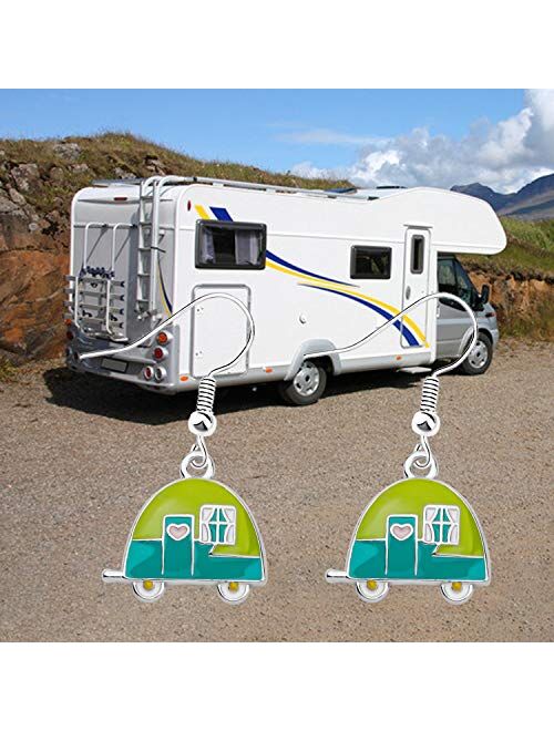 BNQL Camping Earrings Travel Trailer Camping Gifts Camper Lover Gifts Camping Themed Gifts for Women