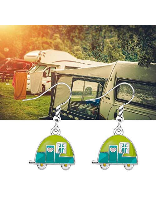 BNQL Camping Earrings Travel Trailer Camping Gifts Camper Lover Gifts Camping Themed Gifts for Women