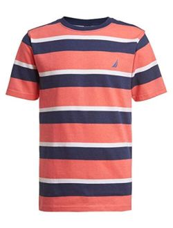 Boys' Short Sleeve Striped Crew Neck T-Shirt