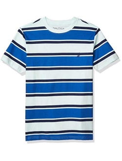 Boys' Short Sleeve Striped Crew Neck T-Shirt