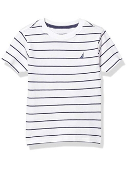 Boys' Short Sleeve Striped Crew Neck T-Shirt