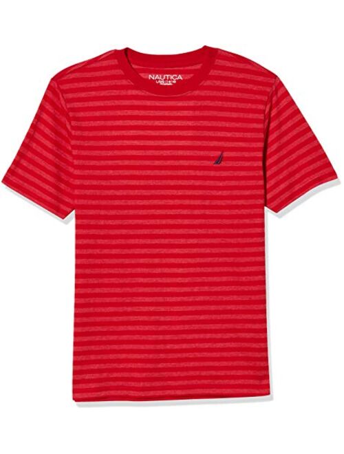 Nautica Boys' Short Sleeve Striped Crew Neck T-Shirt