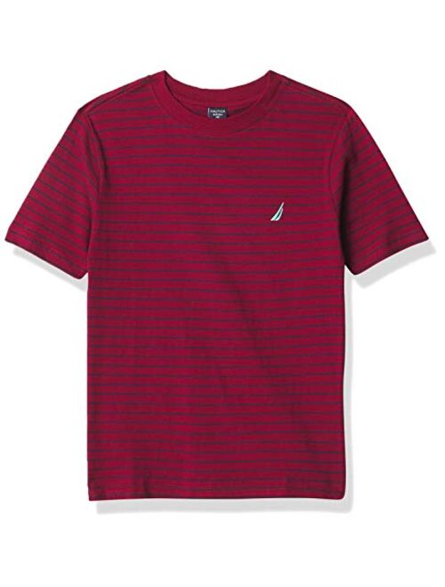 Nautica Boys' Short Sleeve Striped Crew Neck T-Shirt