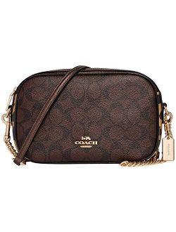 coach signature leopard print mix isla crossbody