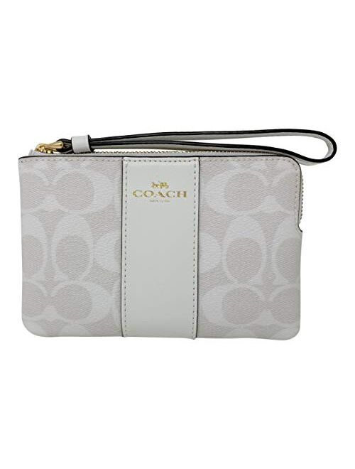 coach womens corner zip wristlet in leather 2961