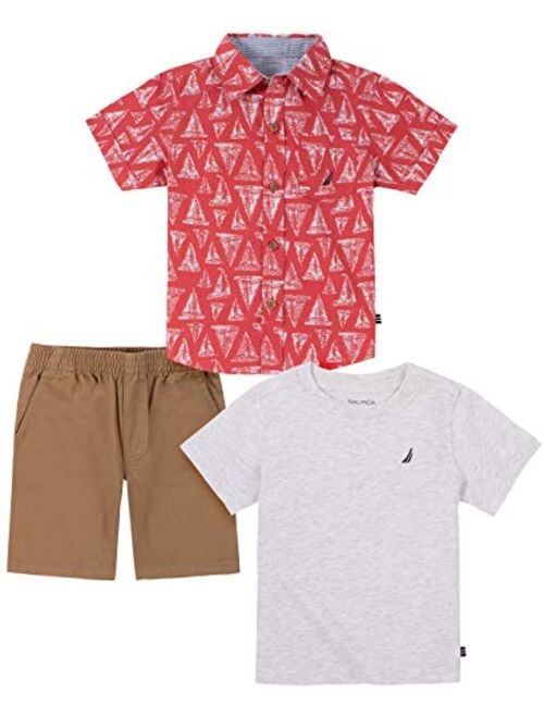 Nautica Baby Boys' 3 Pieces Shirt Shorts Set