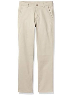 Boys' Flat Front Stretch Twill Chino Khaki Pant