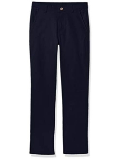 Boys' Flat Front Stretch Twill Chino Khaki Pant