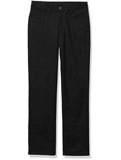 Boys' Flat Front Stretch Twill Chino Khaki Pant