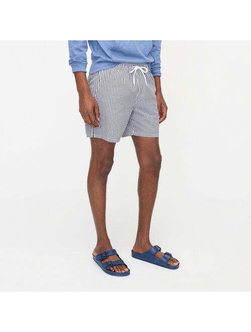 J.Crew 6" swim trunk in gingham seersucker