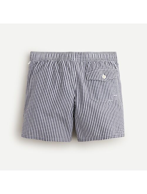 J.Crew 6" swim trunk in gingham seersucker