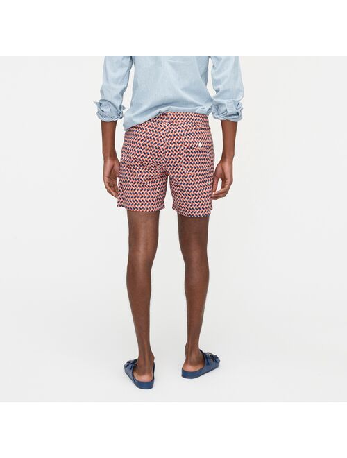 J.Crew 6" stretch swim trunk in print