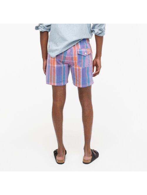 J.Crew 6" swim trunk in yarn-dyed plaid