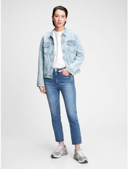 High Rise Cigarette Jeans with Secret Smoothing Pockets With Washwell
