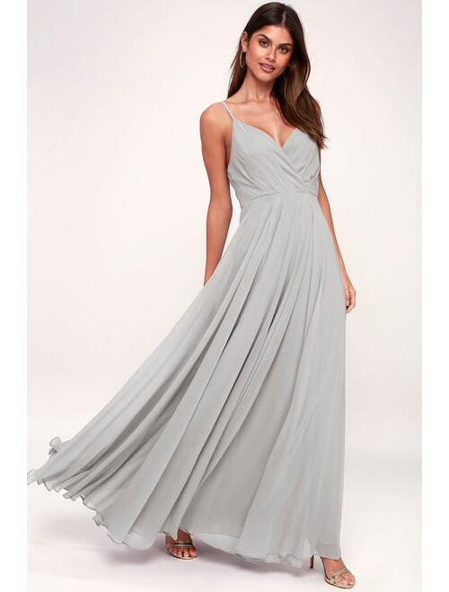 Lulus All About Love Slate Blue Maxi Dress