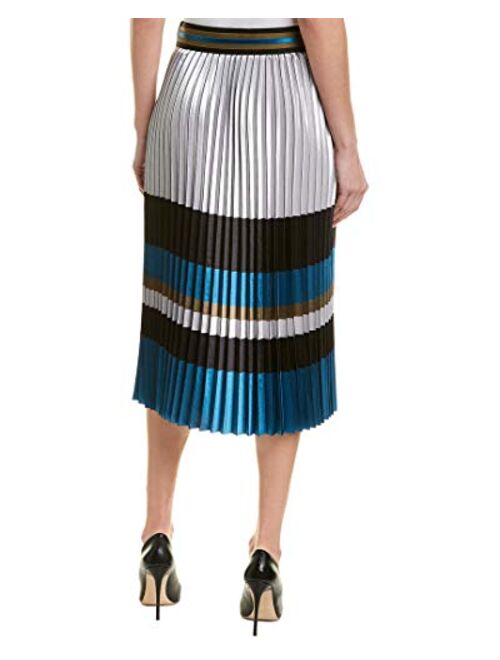 Elie Tahari Women's Striped Plisse Pleated Polyester Tamsen Skirt