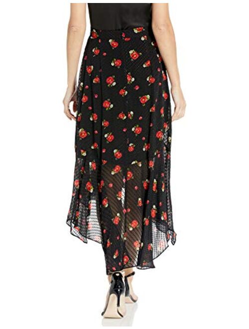 The Kooples Women's Women's Midi Skirt with Assymetrical Hem in a Floral Print