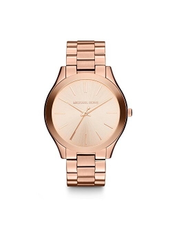 Unisex Slim Runway Rose Gold-Tone Stainless Steel Bracelet Watch 42mm MK3197