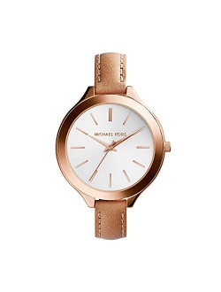 Unisex Slim Runway Rose Gold-Tone Stainless Steel Bracelet Watch 42mm MK3197