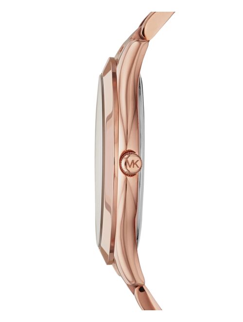 Michael Kors Unisex Slim Runway Rose Gold-Tone Stainless Steel Bracelet Watch 42mm MK3197