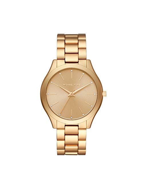 Michael Kors Unisex Slim Runway Rose Gold-Tone Stainless Steel Bracelet Watch 42mm MK3197